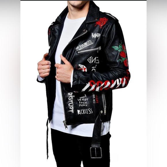 TCL Black and Red Graphic Design Jacket - Picture 1 of 15